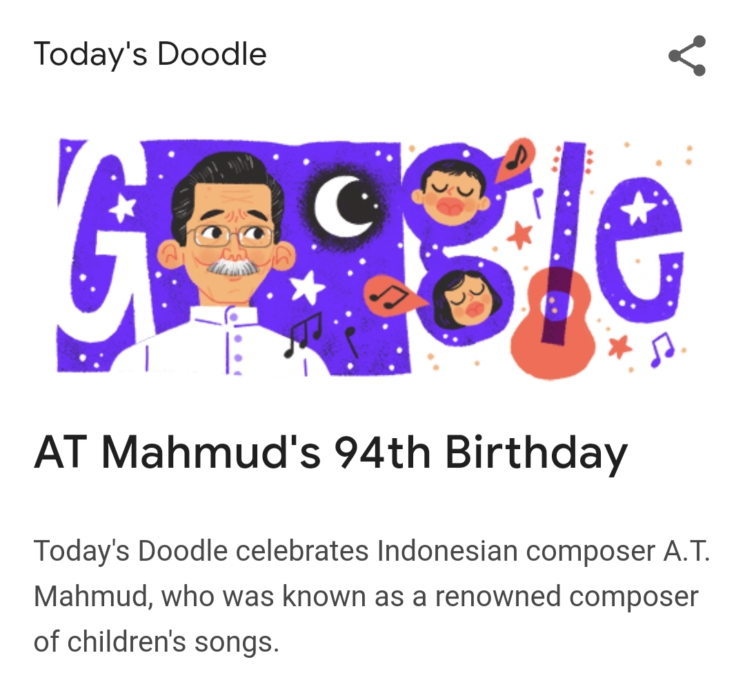 Tangkapan layar Google doodle AT Mahmud