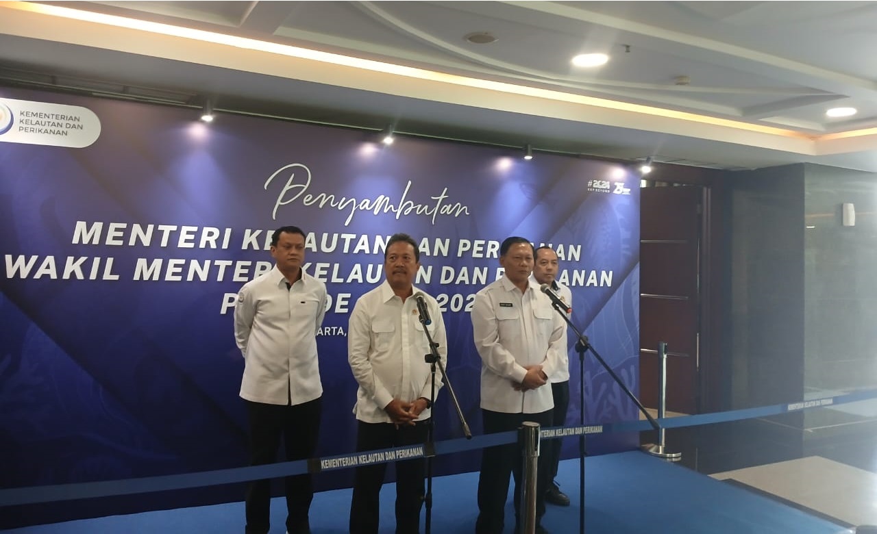 Konferensi pers Kementerian Kelautan dan Perikanan, Selasa (22/10/2024). (Dokumen Fakta.com/Muhammad Azka Syafrizal)