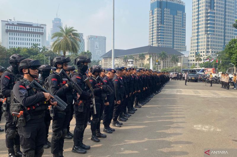 Ilustrasi pengamanan aksi di kawasan Patung Kuda, Jakarta Pusat. ANTARA/HO-Polres Metro Jakarta Pusat.