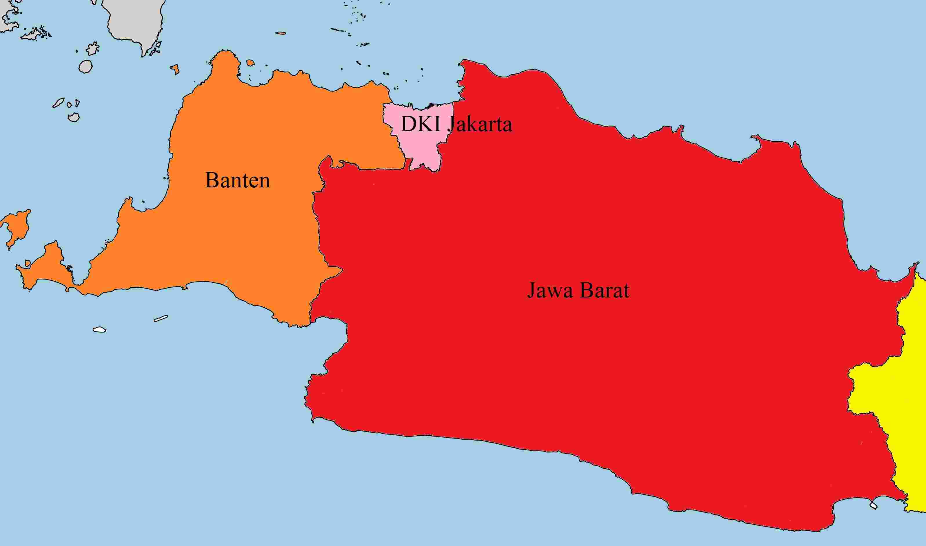 Peta Banten, Jakarta, dan Jawa Barat