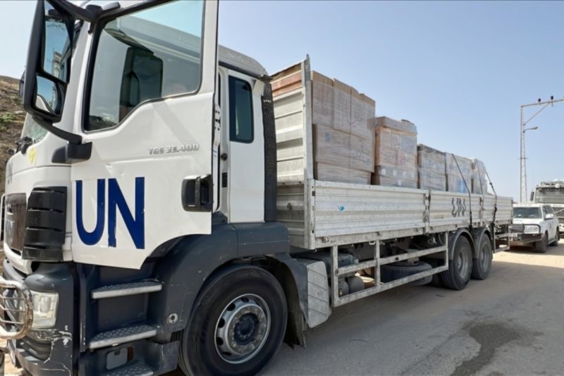 Bantuan PBB untuk warga Palestina di Gaza. Foto: ANT/Anadolu
