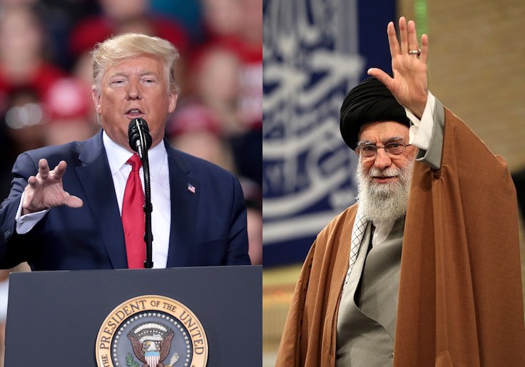 Presiden AS, Donald Trump, dan Pemimpin Tertinggi Iran, Ayatollah Khamenei. Kolasi foto: Istimewa