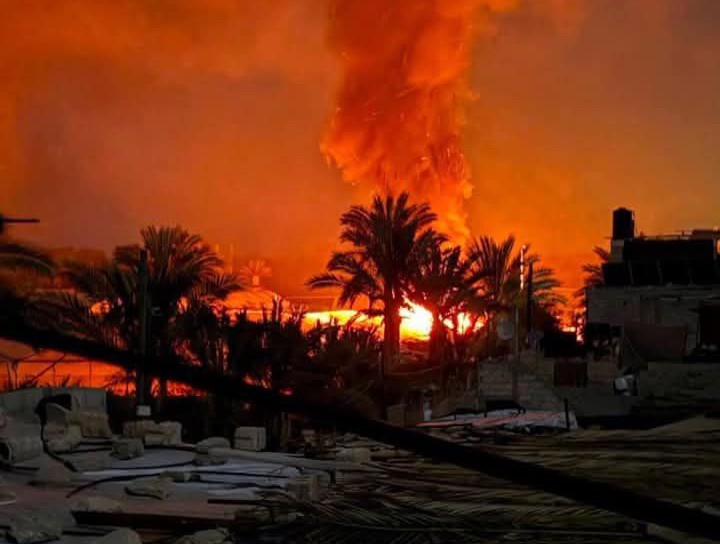 Pesawat tempur Israel kembali menyerang Gaza dengan bom, Senin (17/3/2025) malam hingga Selasa saat waktu sahur di Palestina. Foto: Palestine Now