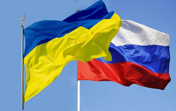 Bendera Ukraina dan Rusia. Dokumen Istimewa.