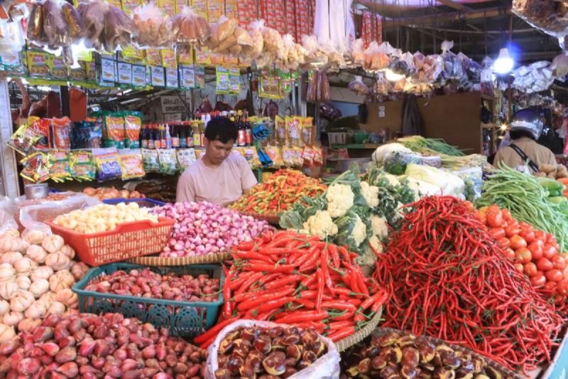 Pedagang di Pasar Anyar Kota Tangerang, Banten. (ANTARA/HO-Disperindag Kota Tangerang)