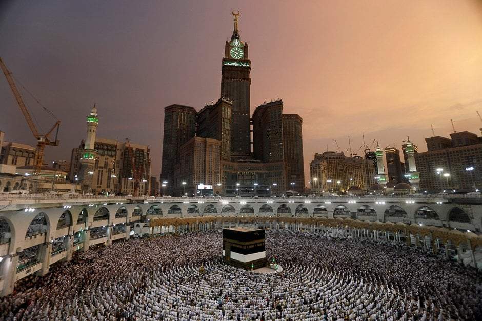 Penampakkan Ka'bah di Masjidil Haram, Makkah, Arab Saudi.